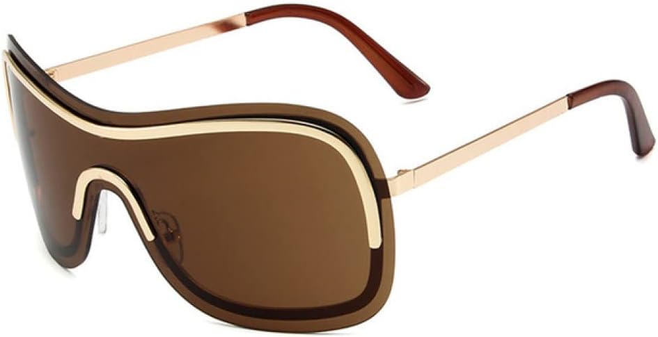 

Солнцезащитные очки без оправы из сплава в стиле Y2k для женщин, винтажные коричневые с серебристым градиентом, большие женские солнцезащитные очки generic, Godl All Tea