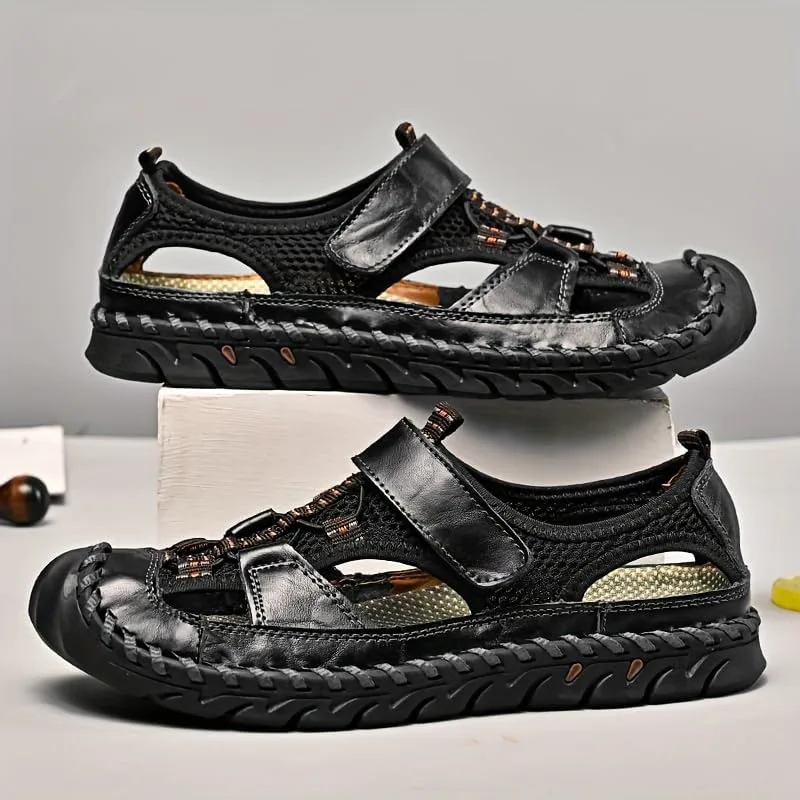 Мужские летние закрытые сандалии для походов, удобные с дышащей сеткой, противоскользящей мягкой подошвой, для активного отдыха и пляжа Azttoztto, светло-коричневый — фото 4