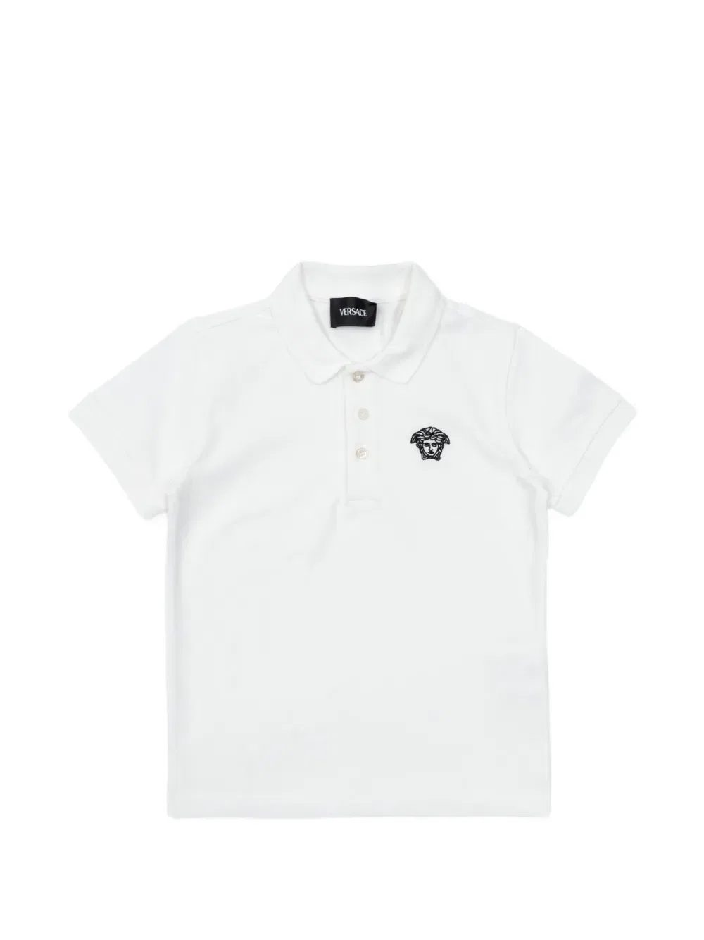 Поло с логотипом Versace Kids, белый