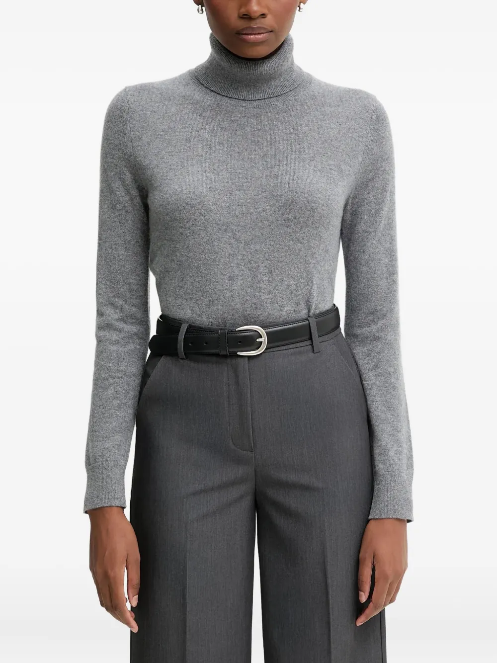 

Свитер с воротником-гольф Benetton, серый