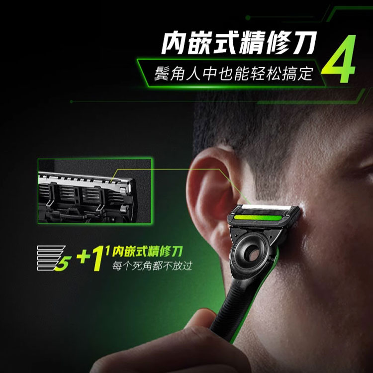 Бритвенный станок Aurora Blade Razer мужской ручной с 1 держателем, 4 сменными головками, 1 подставкой Gillette — фото 3