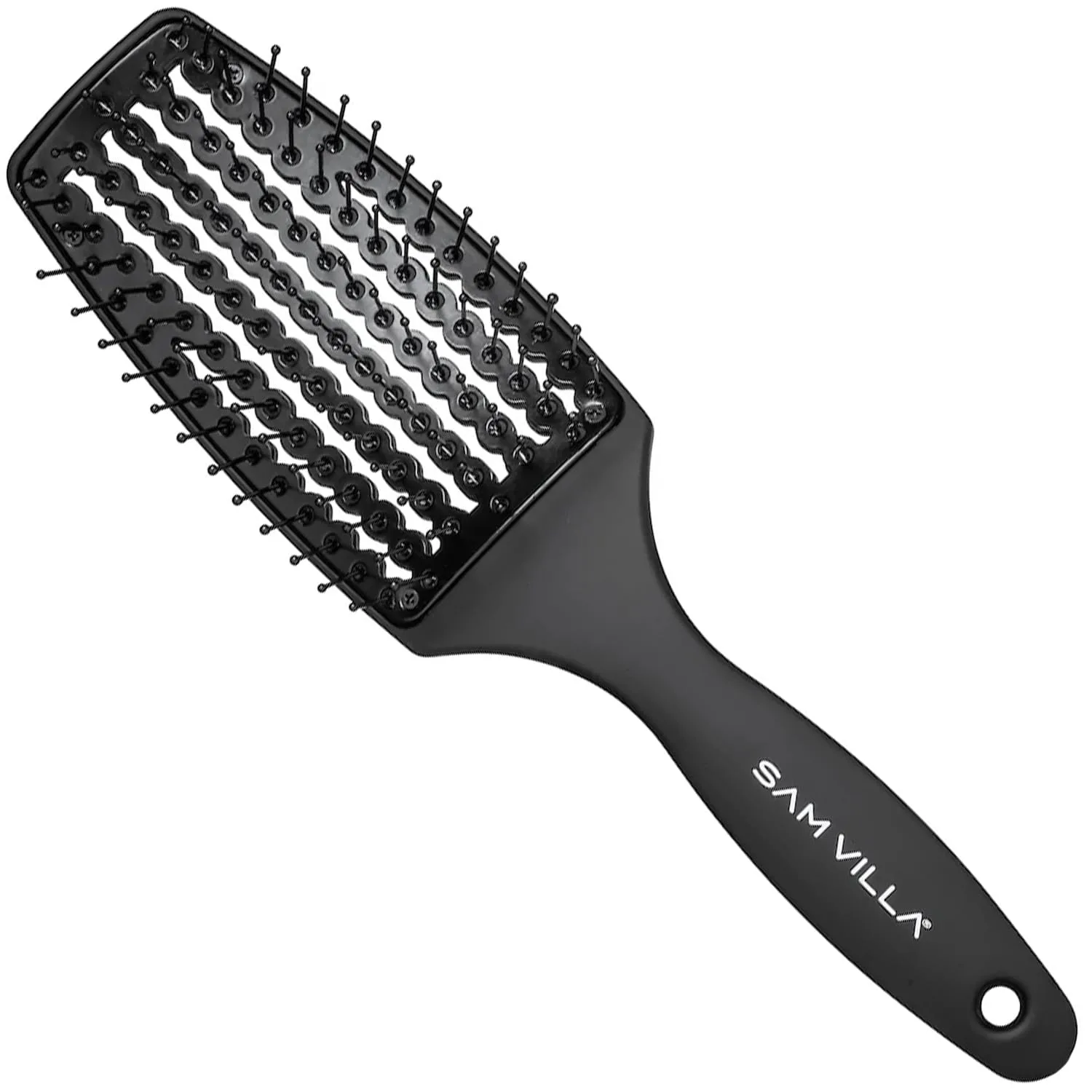 Термоизолирующая щетка Sam Villa Thermal Ionic Pro Vent Brush для быстрой сушки феном и гладкой укладки., Black