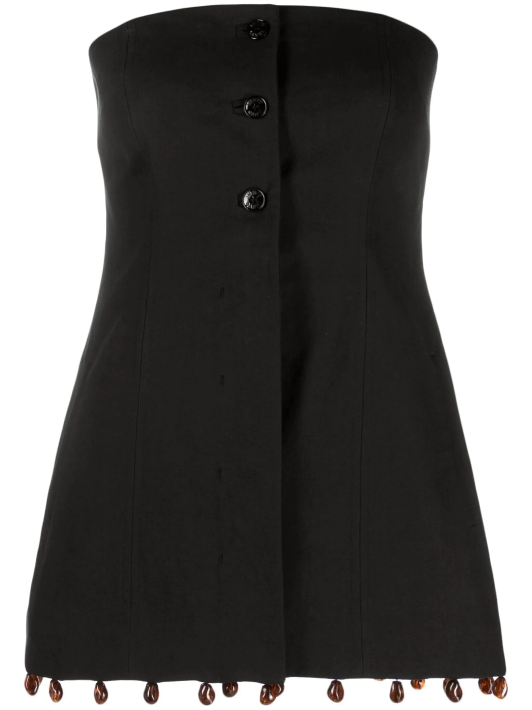 

Топ с бисером Ganni, черный