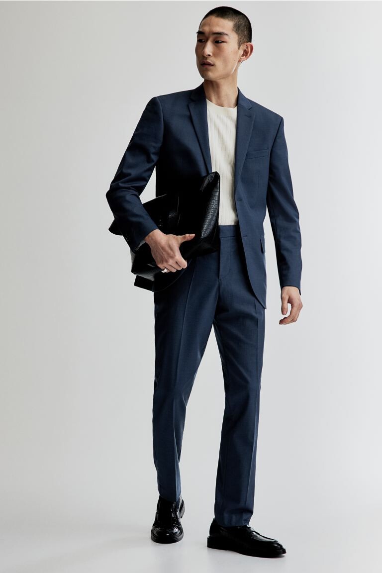 

Костюмные брюки узкого кроя H&M, синий