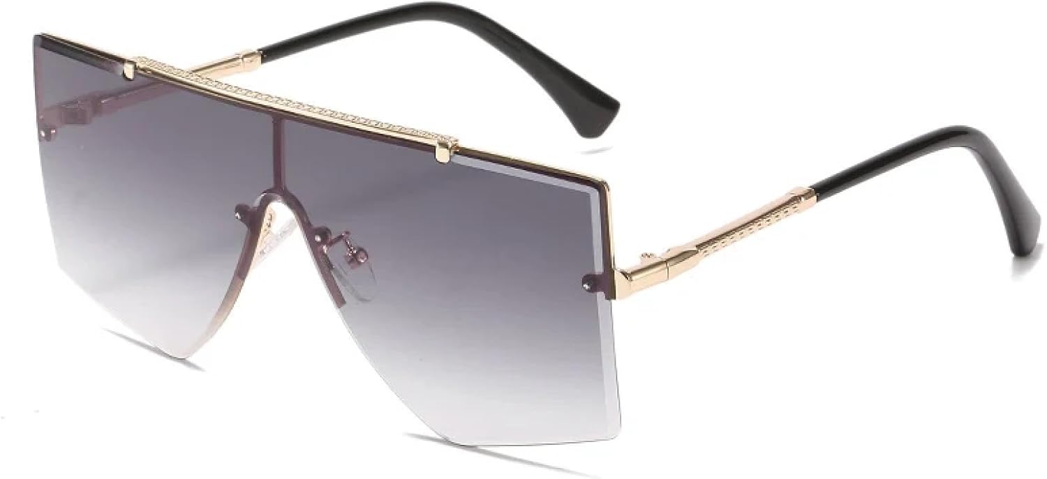 

Модные панк-солнцезащитные очки для мужчин и женщин, роскошные винтажные солнцезащитные очки для активного отдыха и вождения, защита от УФ-излучения UV400 TKKTLLT, Black Gradient Gray