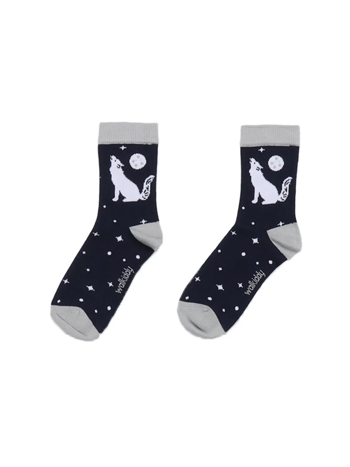 Носки Walkiddy Singing Wolfs Socks темно-синего цвета — фото 2