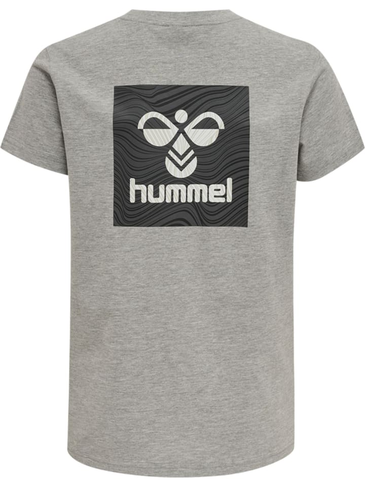 Hummel Детская футболка Hmloffgrid, цвет серый меланж/кованое железо — фото 2