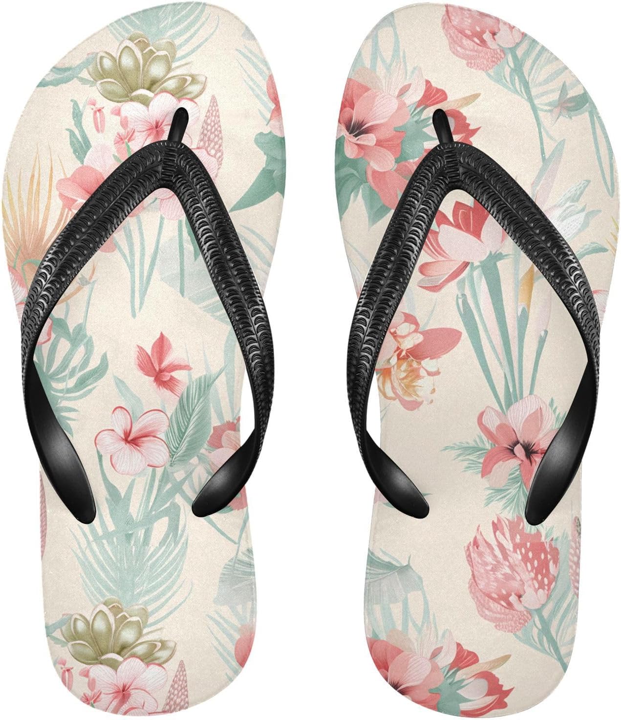 

Мужские и женские шлепанцы с цветочными листьями, бежевые пляжные шлепанцы для душа, резиновые нескользящие летние тапочки для ходьбы Sinestour