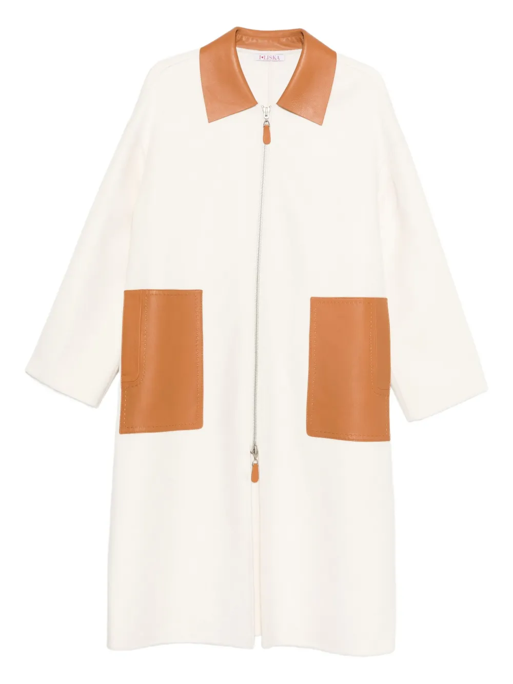 

Пальто с кожаной отделкой Liska, бежевый