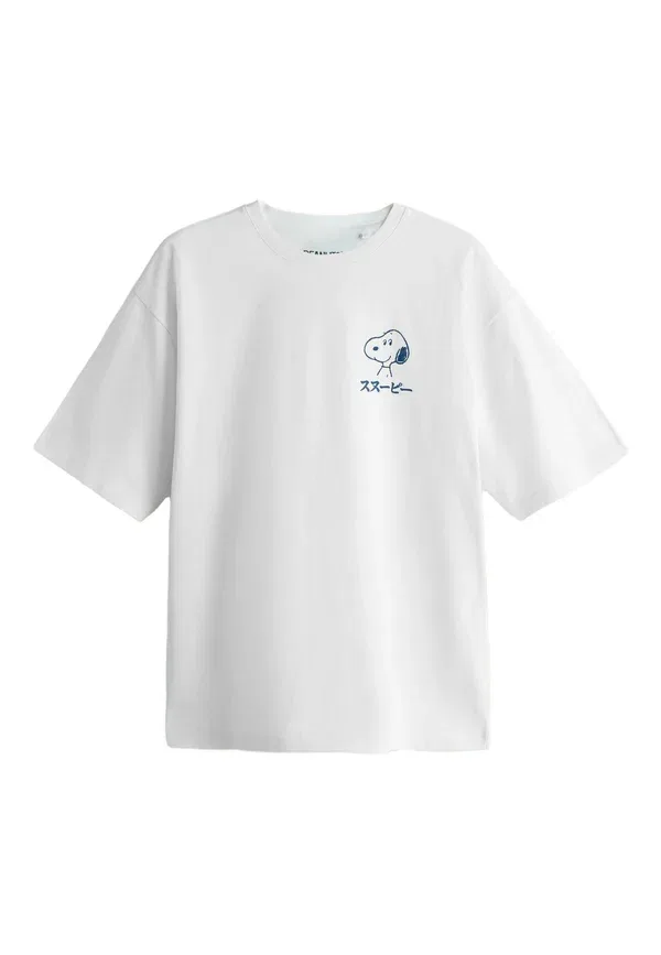 Футболка Regular fit с принтом Snoopy, Next, белый
