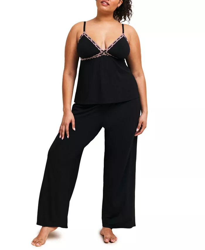 

Пижамный комплект Eloisa Plus Size: майка и штаны Adore Me, черный