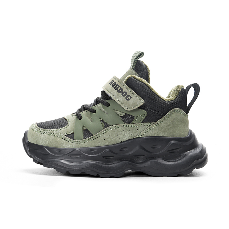 

Кроссовки для бега для детей с низким верхом, нескользящие, износостойкие, легкие, амортизирующие, теплые BOBDOG, зеленый