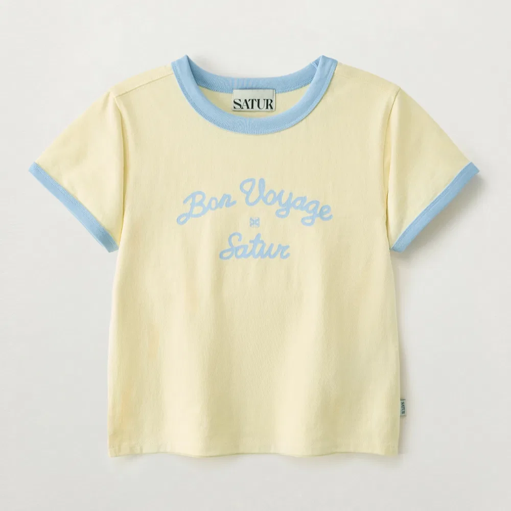 Детская футболка Satur Kids Bon Voyage Ringer, жёлтая — фото 3
