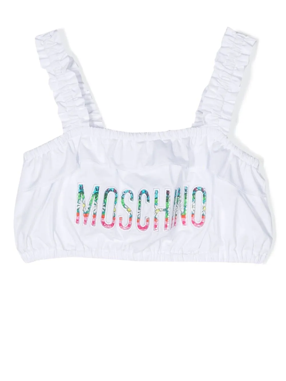 

Топ бикини с вышитым логотипом Moschino Kids, белый