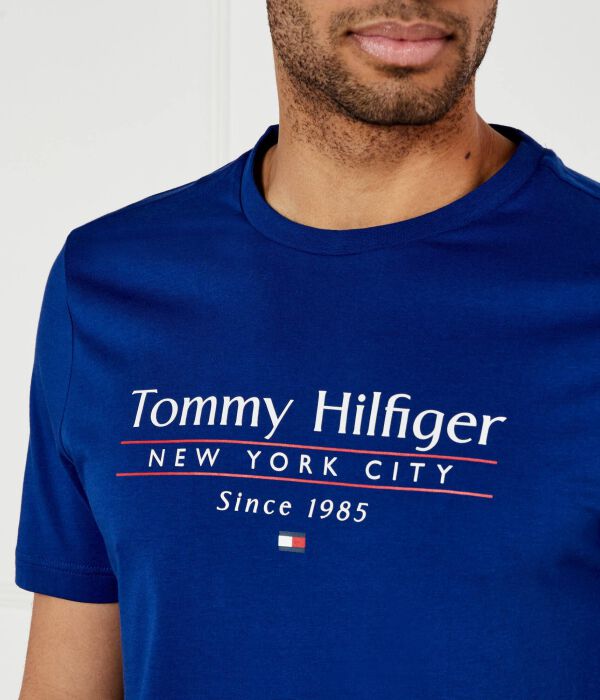 Футболка Tommy Hilfiger с надписью, синий — фото 4