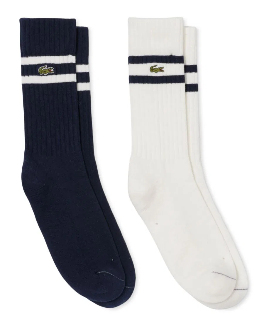 Мужские носки средней высоты, комплект из 2 пар Lacoste, Navy Blue/Flour