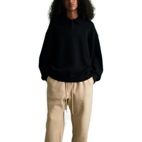 Рубашка fw23 knit polo shirt 'jet black' Fear Of God Essentials, черный — фото 4