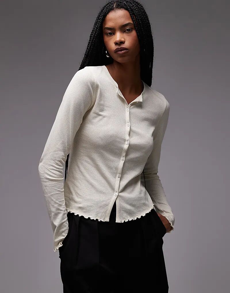 

Кардиган ARKET из сетчатой ​​ткани облегающего кроя бежевого цвета