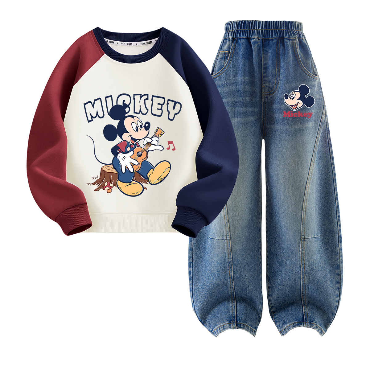 Детский спортивный комплект Casual Sportswear 2 Piece Set Disney, disney round logo mickey mouse k зеленый синий+disney round logo mickey mouse k denim синий — фото 4