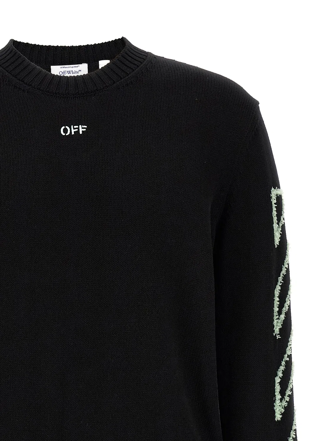 Свитер 'Diag Outline' OFF-WHITE, черный — фото 3