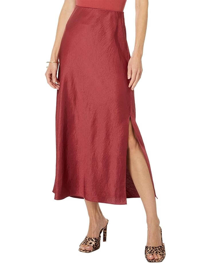 

Юбка Madewell Solana Maxi - Debs Drapey Satin, цвет Claret