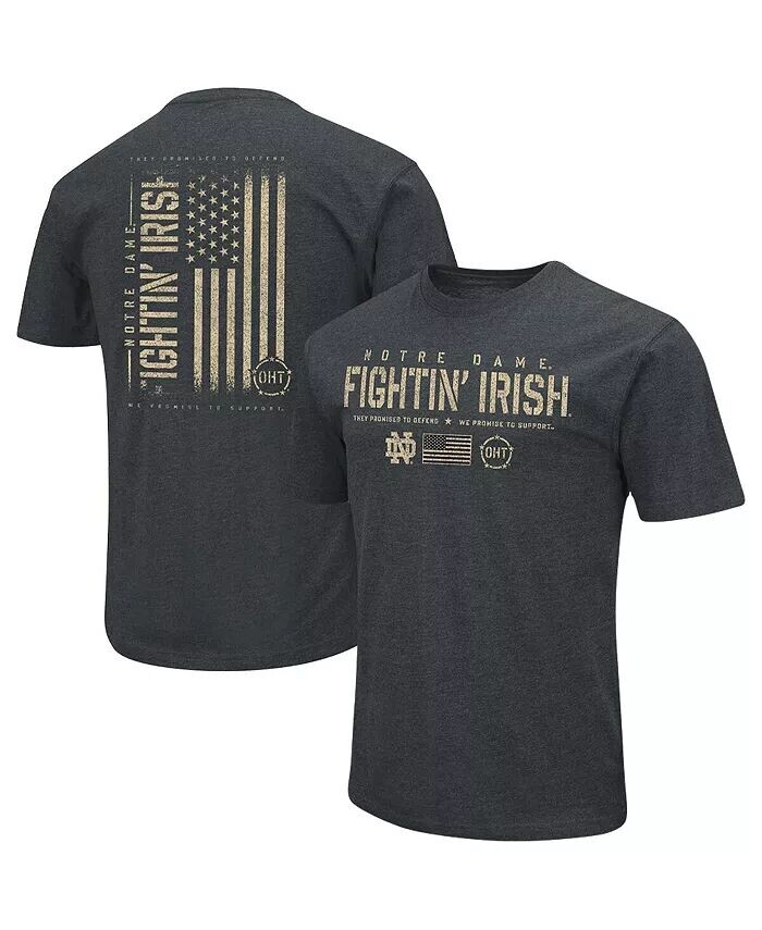 

Мужская черная футболка с принтом Notre Dame Fighting Irish OHT в стиле милитари 2.0 Colosseum