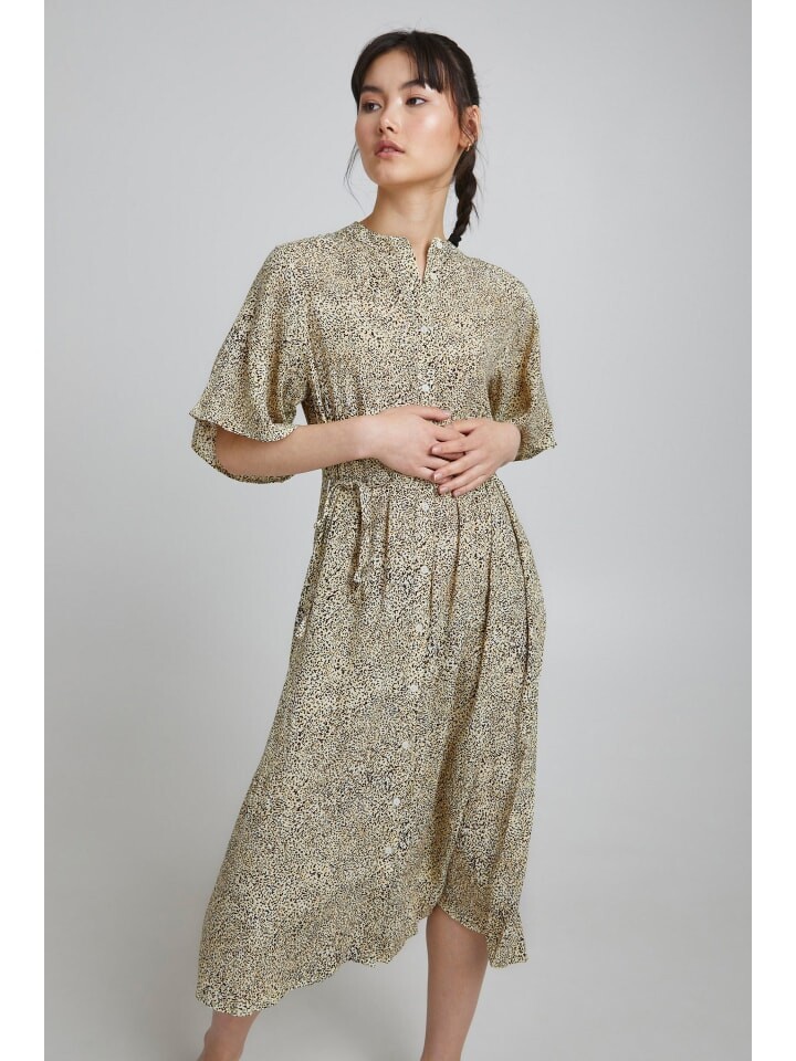 

Короткое платье ICHI Blusenkleid IHHARENA DR - 20116046 Blusenkleid mit Bindeband, бежевый