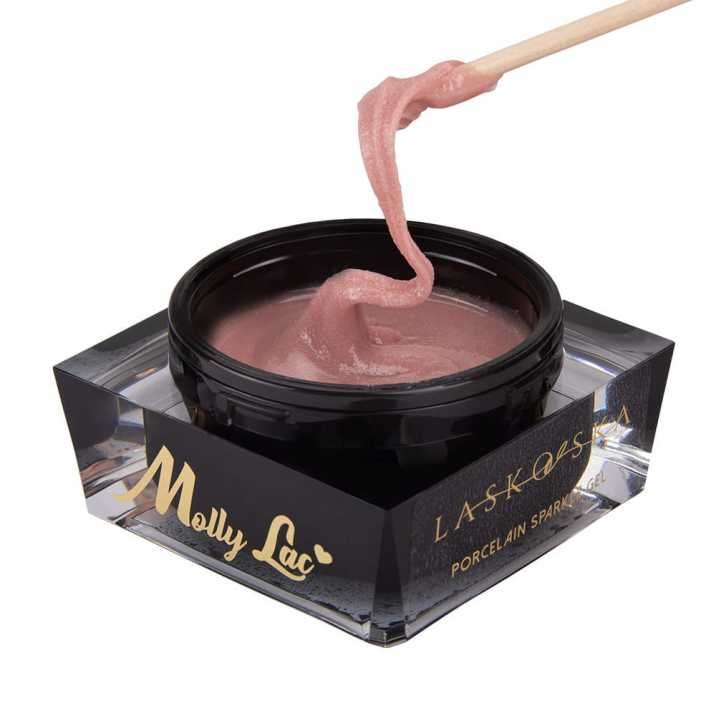 

Molly Lac, гель для наращивания ногтей, Porcelain Sparkle Gel Laskovska Dirty Pink, 50 мл