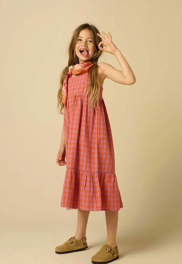 Платье макси в клетку day dress Sissy-Boy, тёмно-оранжевый