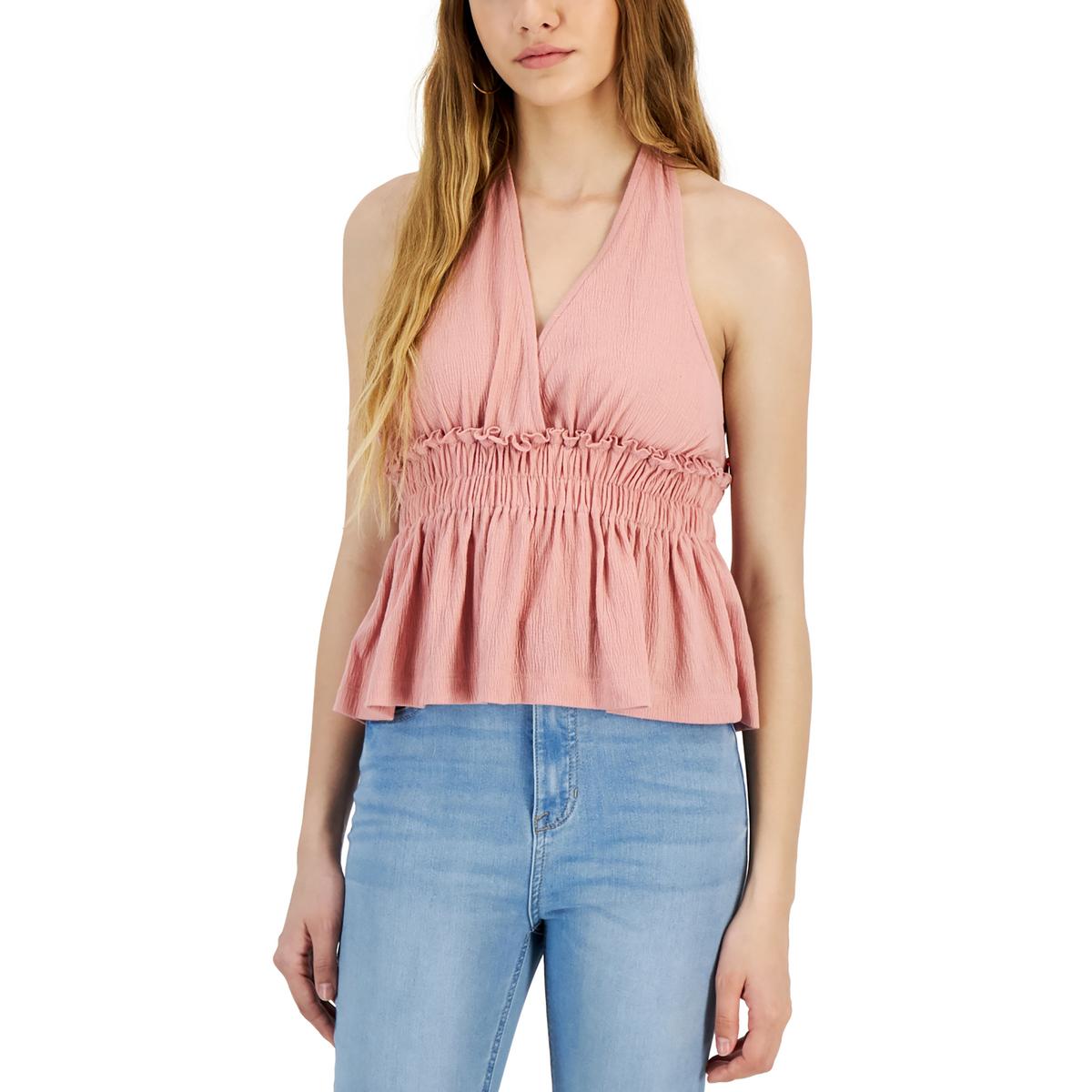

Женский трикотажный топ с халтером Juniors Almost Famous, цвет bridal rose