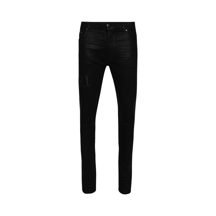 

Джинсы Amiri Serif Logo Wax Skinny Jean Black, черный