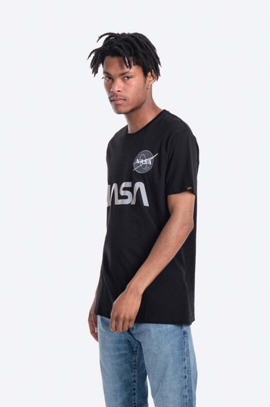 

Хлопковая футболка x NASA Alpha Industries, черный