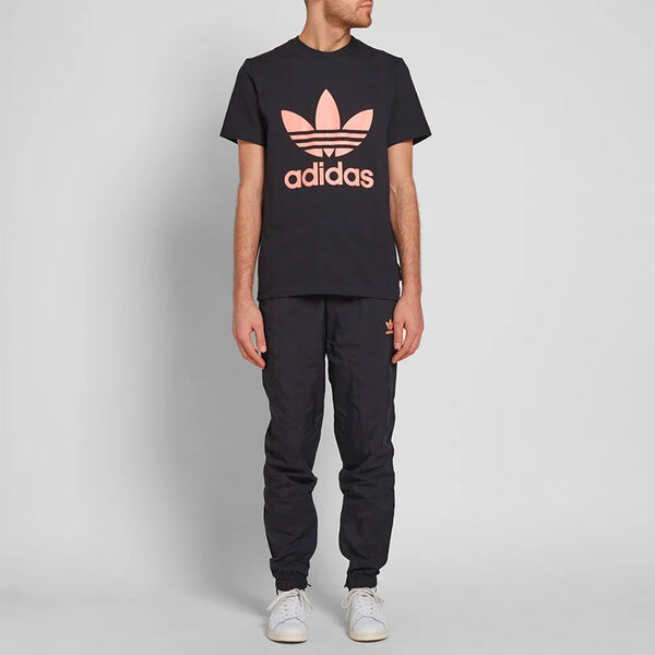 Футболка originals logo casual sports round neck short sleeve black Adidas, черный — фото 4