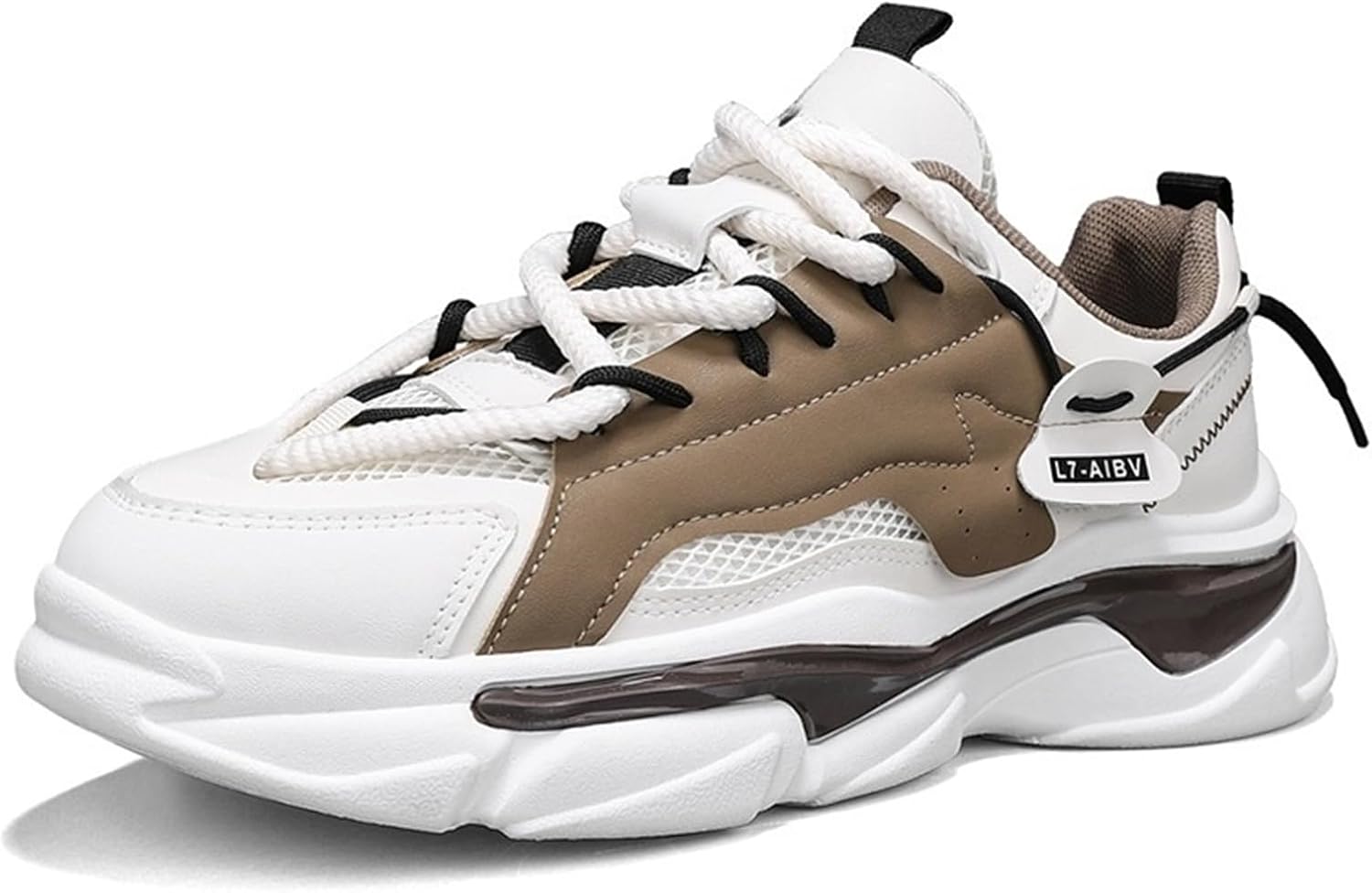 

Мужские массивные кроссовки JHFDIOY на платформе, легкие и дышащие, повседневные кроссовки 'папа', шнуровка, удобные модные кроссовки для ходьбы и тенниса, коричневый