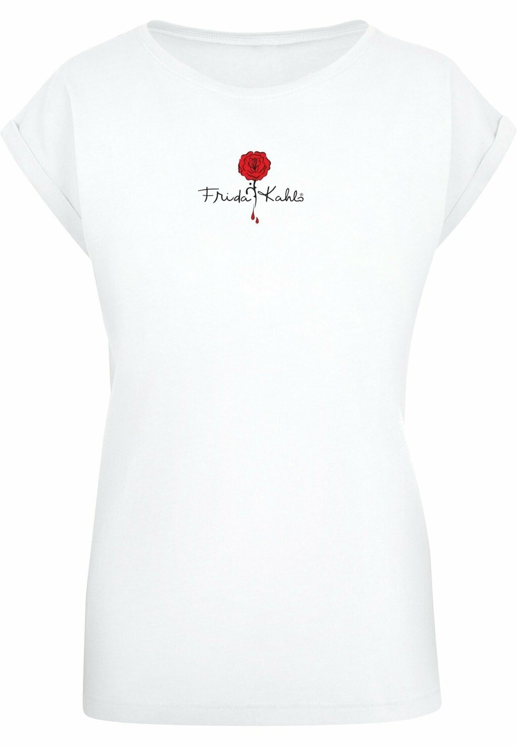 

Футболка с принтом FRIDA KAHLO LOGO ROSE EXTENDED SHOULDER TEE Merchcode, белый