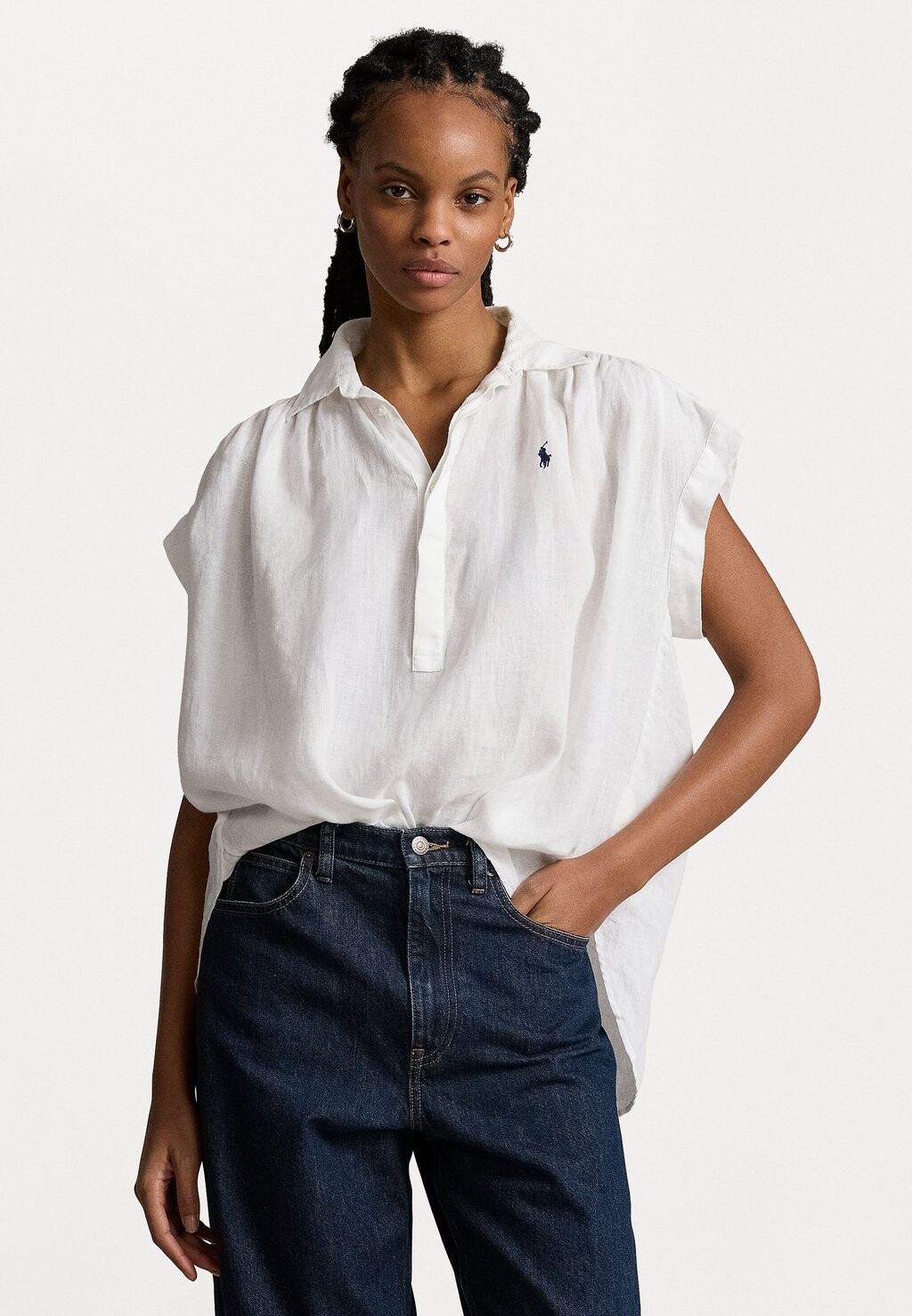 

Блузка SHORT SLEEVE BUTTON FRONT Polo Ralph Lauren, цвет white