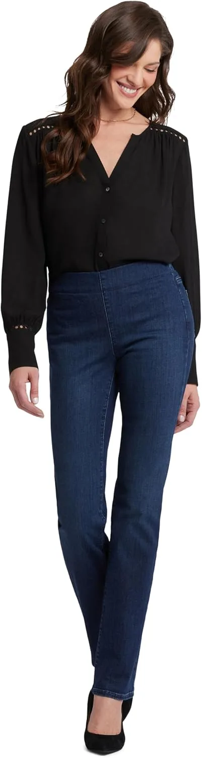 

NYDJ Women's Pull-On Marilyn Straight Jeans — комфорт и стиль