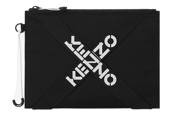 

Кожаная сумка-клатч большого размера унисекс черная KENZO