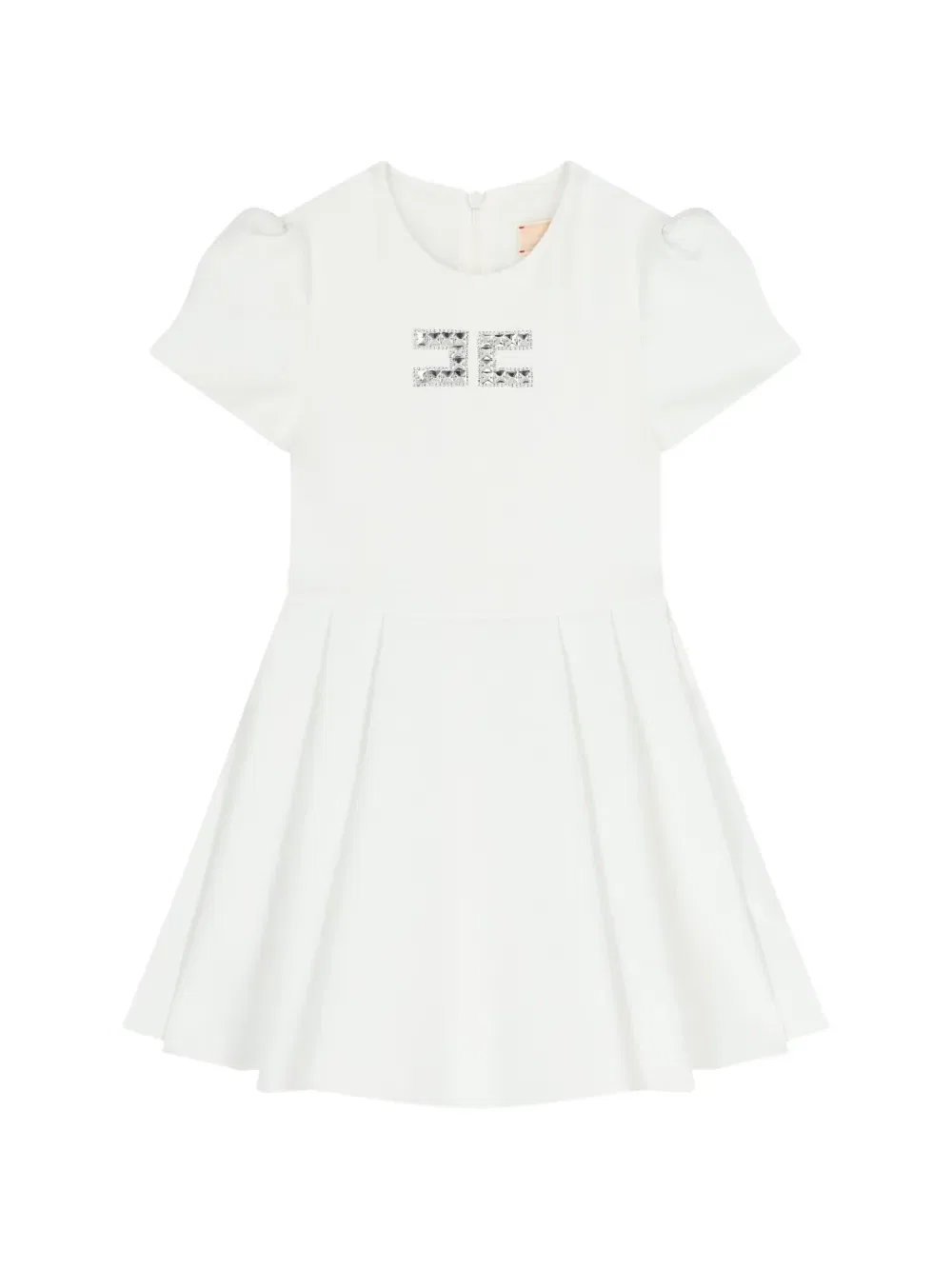 Платье, украшенное логотипом Elisabetta Franchi Kids, белый