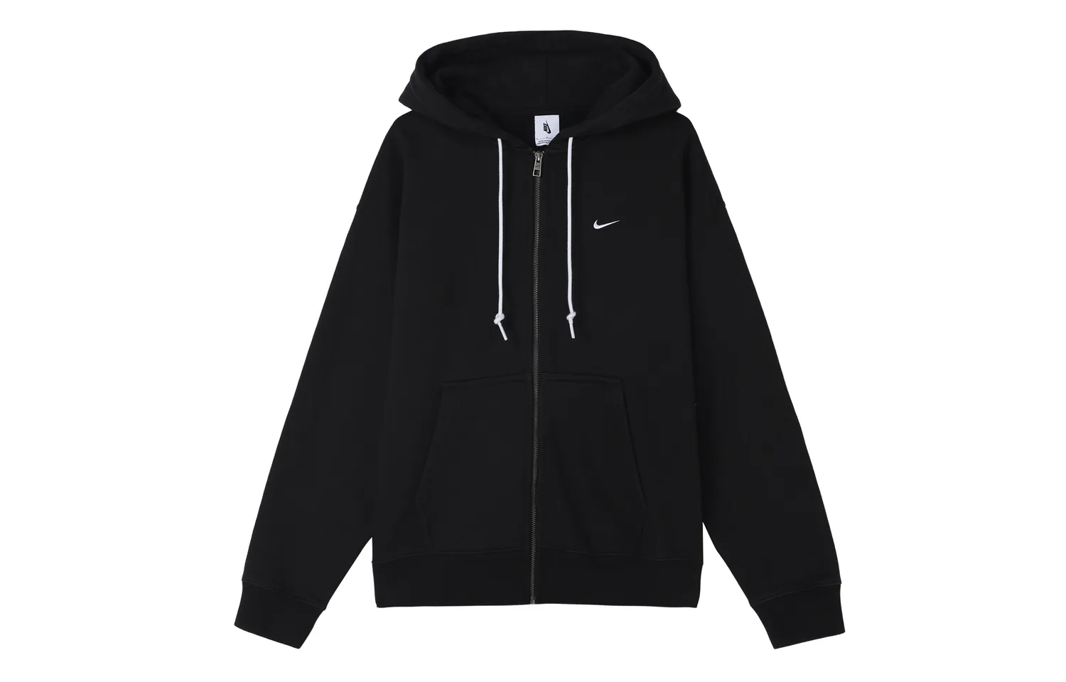 Толстовка с капюшоном Solo Swoosh на молнии со шнурком Nike, черный
