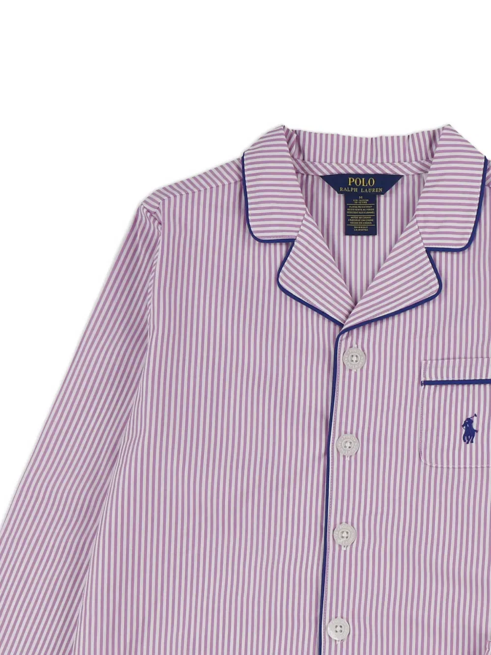 Пижамный комплект: рубашка в полоску с кантом Polo Ralph Lauren Kids, розовый — фото 4