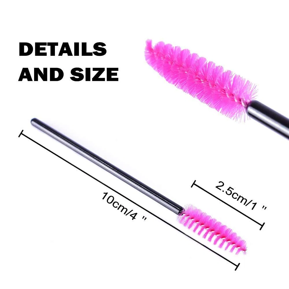Набор из 50 одноразовых щеточек для ресниц Generic, Black-Pink — фото 2