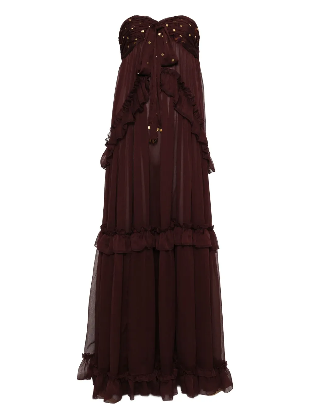 

Макси-платье, украшенное пайетками SIEDRES, коричневый