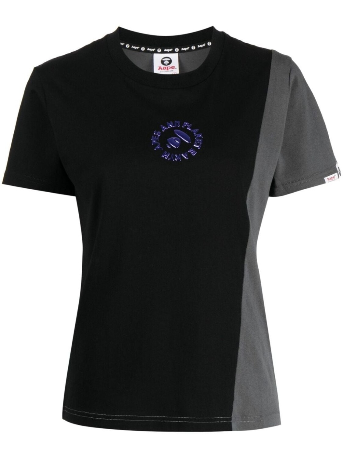 

Футболка в стиле колор-блок AAPE BY *A BATHING APE, черный