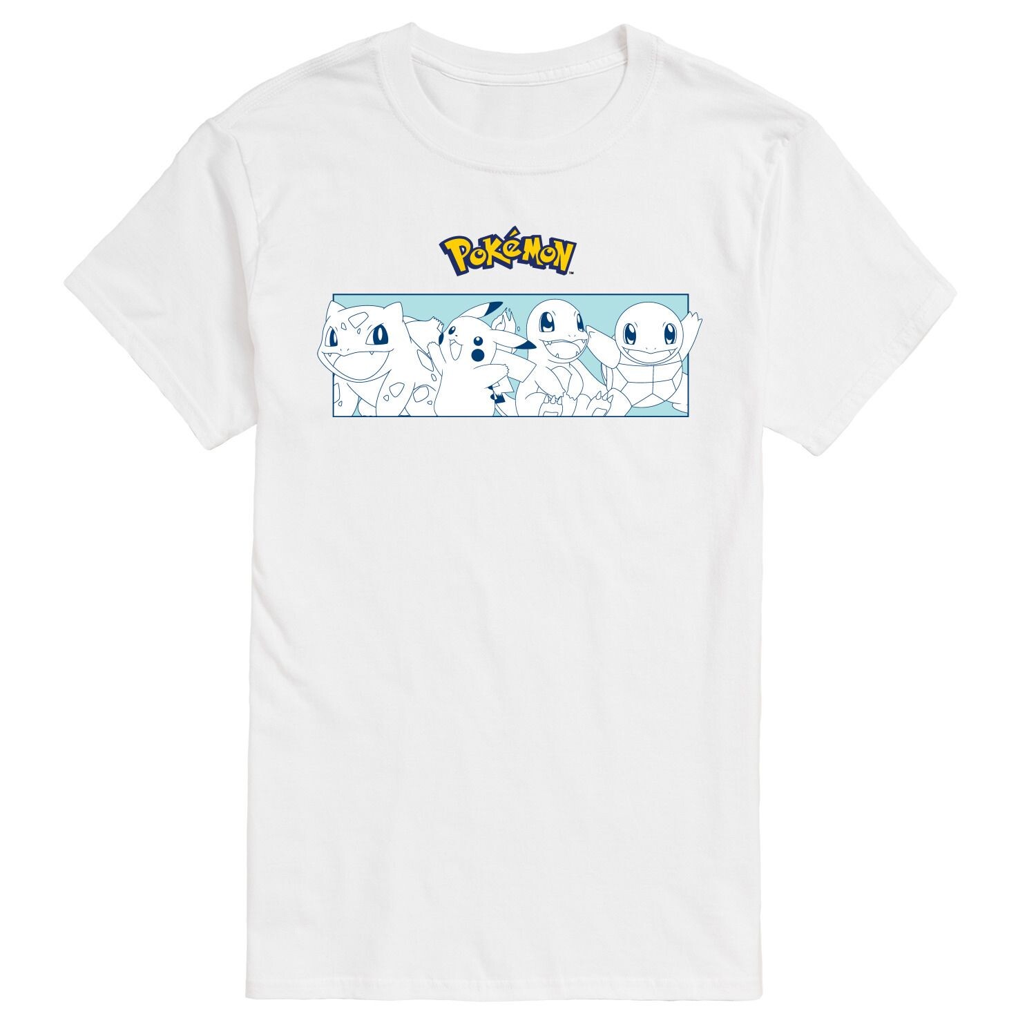 

Мужская футболка в полоску с рисунком Pokemon Starters Licensed Character