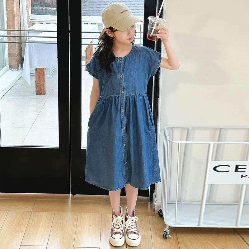 Платье детское crew neck moderate mid length Disney, Denim Dress — фото 4
