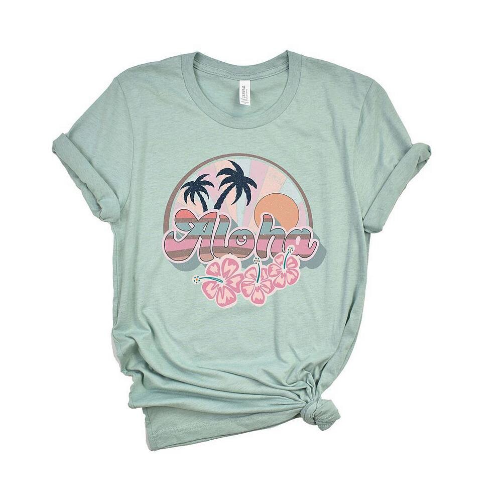 

Футболка с короткими рукавами и рисунком в стиле ретро Aloha Simply Sage Market, цвет Seafoam