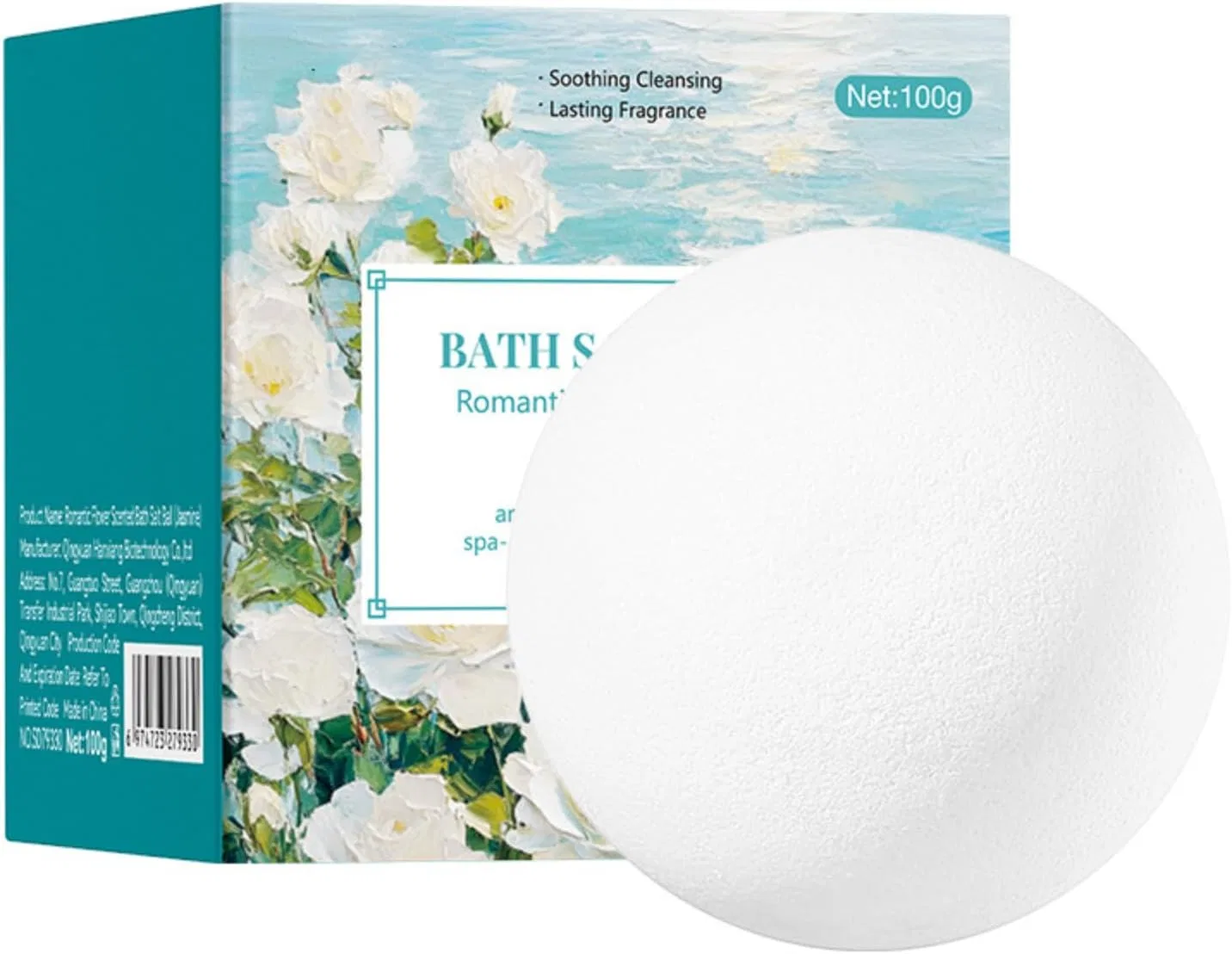 Подарочная бомбочка для ванны 100 г с цветочным ароматом Generic, White