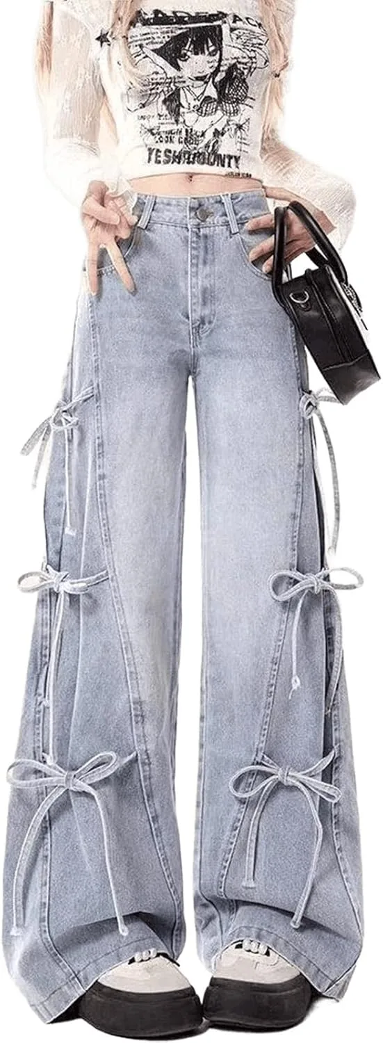 

Джинсы Wide Leg с бантом LREUIP