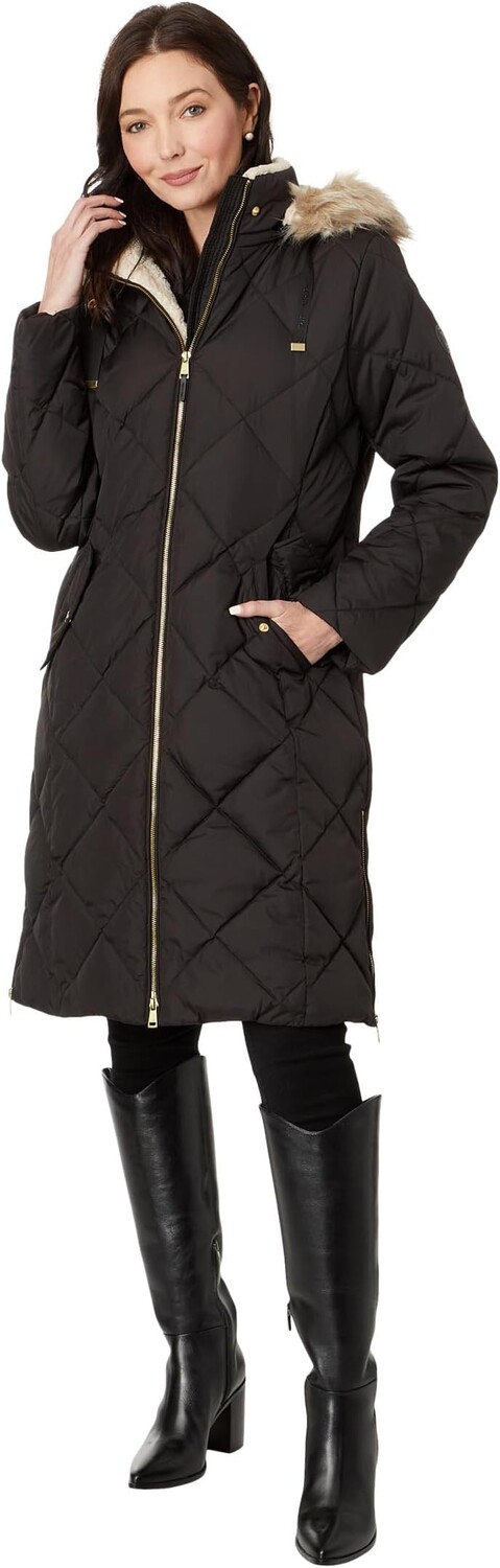 

Пуховик LAUREN Ralph Lauren Diamond Puffer Detachable Hoodie, черный